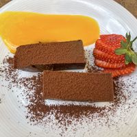 Chocolate panna cotta  at Natural Cafe in Mallorca