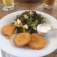 Falafel with tasty salad! at Natural Cafe in Mallorca