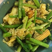 added the asparagus to the fried rice at Maeya in Udon Thani