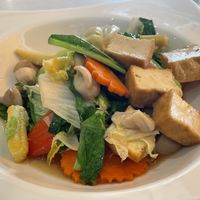 Vegan stir-fried mixed vegetables, 95 baht  at Maeya in Udon Thani
