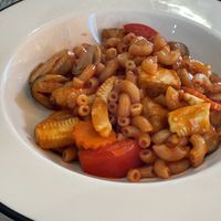 Vegan stir-fried macaroni, 89 baht  at Maeya in Udon Thani