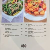 Vegan menu at Maeya in Udon Thani