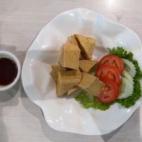 Vegan fried tofu at Maeya in Udon Thani