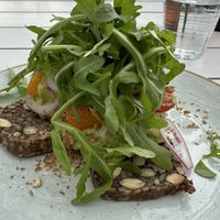 Smashed avo on seedy bread  at Nash Lane in Mildura