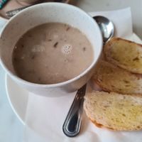 Mushroom soup at Began Vegan in Bangkok