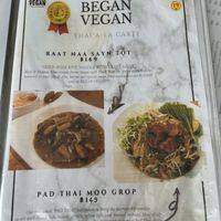 Menu  at Began Vegan in Bangkok