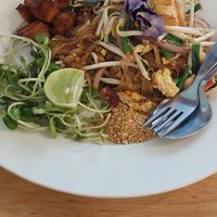 Pad Thai with tofu and vegan pork at Began Vegan in Bangkok