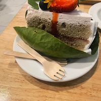 Strawberry vanilla cake at Began Vegan in Bangkok