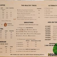 Menu page at Began Vegan at Began Vegan in Bangkok