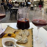 Vegetable goyas súper yummy!   at Sawadika in Zaragoza