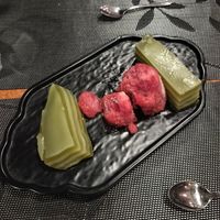 Tarta de pandán con helado vegano at Sawadika in Zaragoza