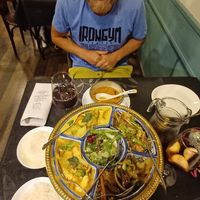 a lot of vegan food at Sawadika in Zaragoza