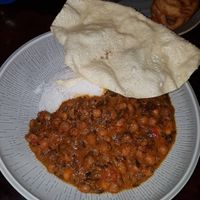 Vegan main course, spinach and chickpea curry. So fresh at Danny Mann Pub in Killarney