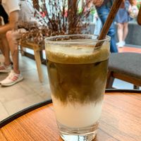 Matcha hojicha latte at Hvala - Chinatown in Central Singapore