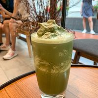 Matcha latte ice blend at Hvala - Chinatown in Central Singapore