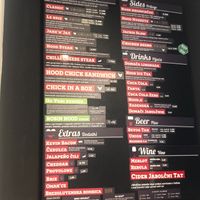 menu at Hood Burger in Ljubljana