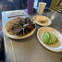 Tofu scramble with added avocado  at Laura & Tony's Kitchen in Eastham