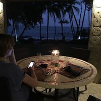 Ocean front at Ylang Ylang Beach Resort Restaurant in Montezuma