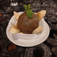 Vegan Chocolate Banana Mousse at Ylang Ylang Beach Resort Restaurant in Montezuma