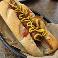 Hotdog with the lot at The Little Red Grape Co in Sevenhill