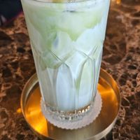Matcha latte with coconut milk at The Road Less Travelled in Koh Samui