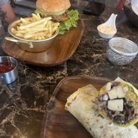 Vegan burger and burrito   at The Road Less Travelled in Koh Samui