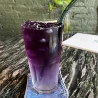 Butterfly pea and lemon    at The Road Less Travelled in Koh Samui