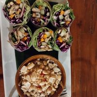 Fresh spring rolls at Shann Cafe  in Chiang Rai
