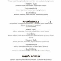 Menu at Venu Mangi in Saarbrucken