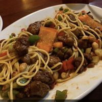 Kung Pao with side of wheat noddles    at Vegan Kitchen in Naples