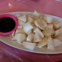 Cold bamboo shoots 涼筍 at Lǜ Dǎo ZhúWū MěiShí Chéng 綠島竹屋美食城 in Green Island
