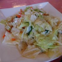 Fried cabbage (depending on season, on this day in May they also offered pak choi) 青菜 at Lǜ Dǎo ZhúWū MěiShí Chéng 綠島竹屋美食城 in Green Island