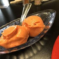 Gelato -raw vegan ice cream 🍨 mango 🥭 and strawberry 🍓   at Rawk Star Cafe and Marketplace in Oldsmar