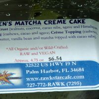 A snap shot of the ingredients on one of the delicious Rawkstar raw, vegan cakes. at Rawk Star Cafe and Marketplace in Oldsmar