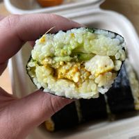 inside the Treena roll  at Greenhaus Eatery in San Diego