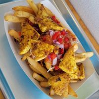 Masala fries with spicy tofu at Greenhaus Eatery in San Diego