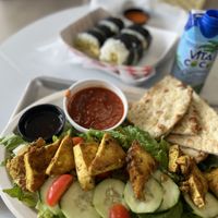 Haus plate and treena roll  at Greenhaus Eatery in San Diego