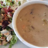 Vegan potato corn chowder & vegan cabbage salad 🤘 at SAME Cafe in Denver