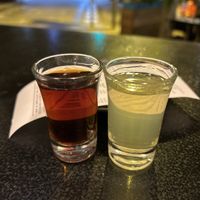 Liquor shots   at Chez Kessler in Barcelona