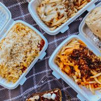 Mac and cheese and loaded fries at The Happy Hooligans in Santa Clara