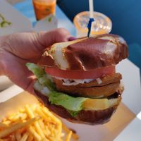 California Chick'N burger at The Happy Hooligans in Santa Clara