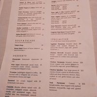 Dinner Menu at Anthony's on Grand in Kansas City