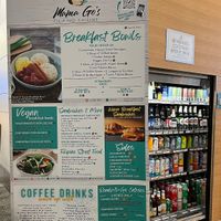 Mama Go’s Filipino cuisine at SFO - menu with marked vegan options   at SFO - Mama Go's Filipino Cuisine - T1 in South San Francisco