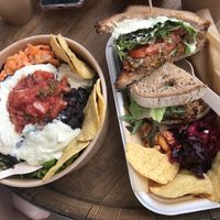 Scoby burger and nachos soo delicious!!  at Kombucha Cafe in Murwillumbah