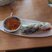 Summer roll with vegan crispy fish at Well Being in Cologne