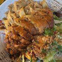 Crispy mock duck with noodles   at Well Being in Cologne