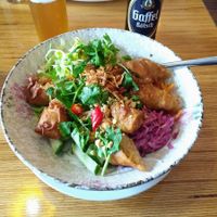 Salad with noodles at Well Being in Cologne