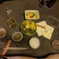 Cold rice noodles and salad (73) and a curry (36)  to go at Well Being in Cologne