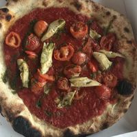 Sebastian (pesto, artichokes, caramelised cherry tomatoes)  at Cama'ffare in Padua