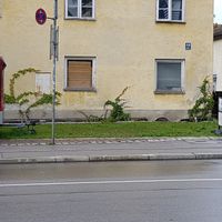 This is where the food truck normally stands at Sternstangerl Churros Factory in Munich